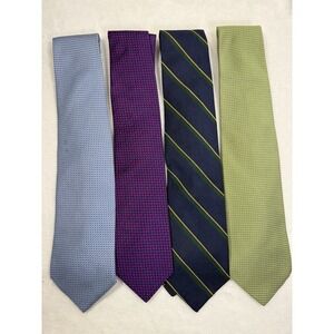 Bundle Of 4 Brooks Brothers Men's Pure Silk Tie Multicolor USA Business Evening